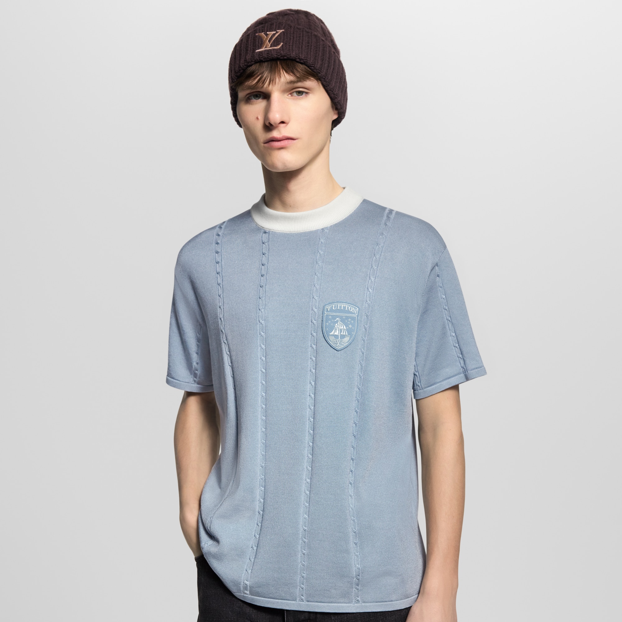 Silk-Cotton Short-Sleeved Crewneck - Ready-to-Wear 1AIJYL | LOUIS